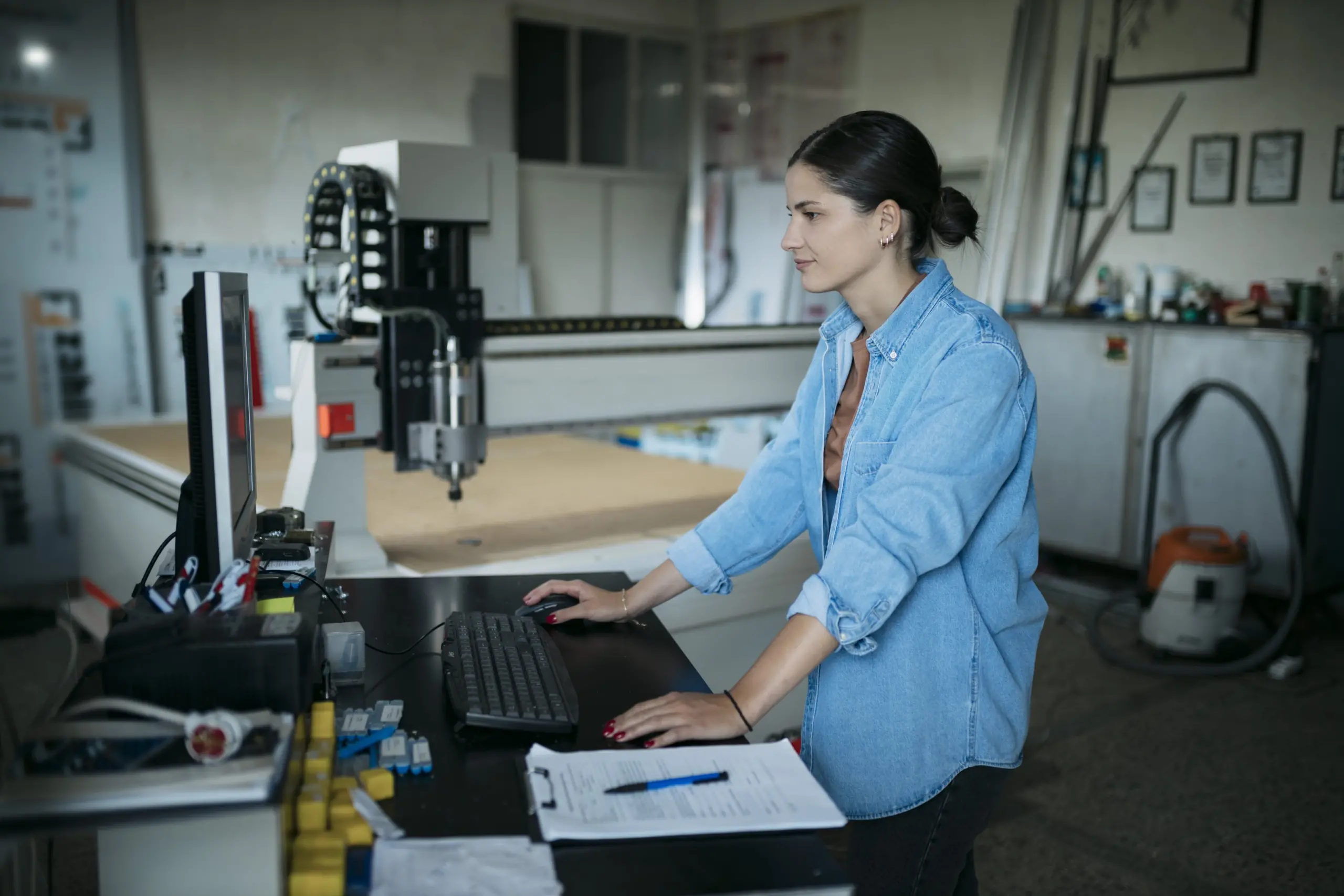 Photo of woman learning artwork on the 香奈儿官方旗舰官网 machine